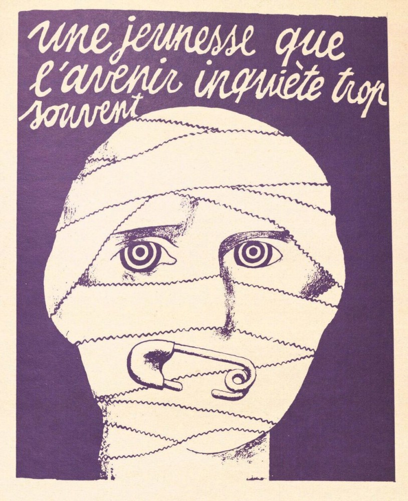 A youth disturbed too often by the future 1968 by anonymous – Atelier Populaire