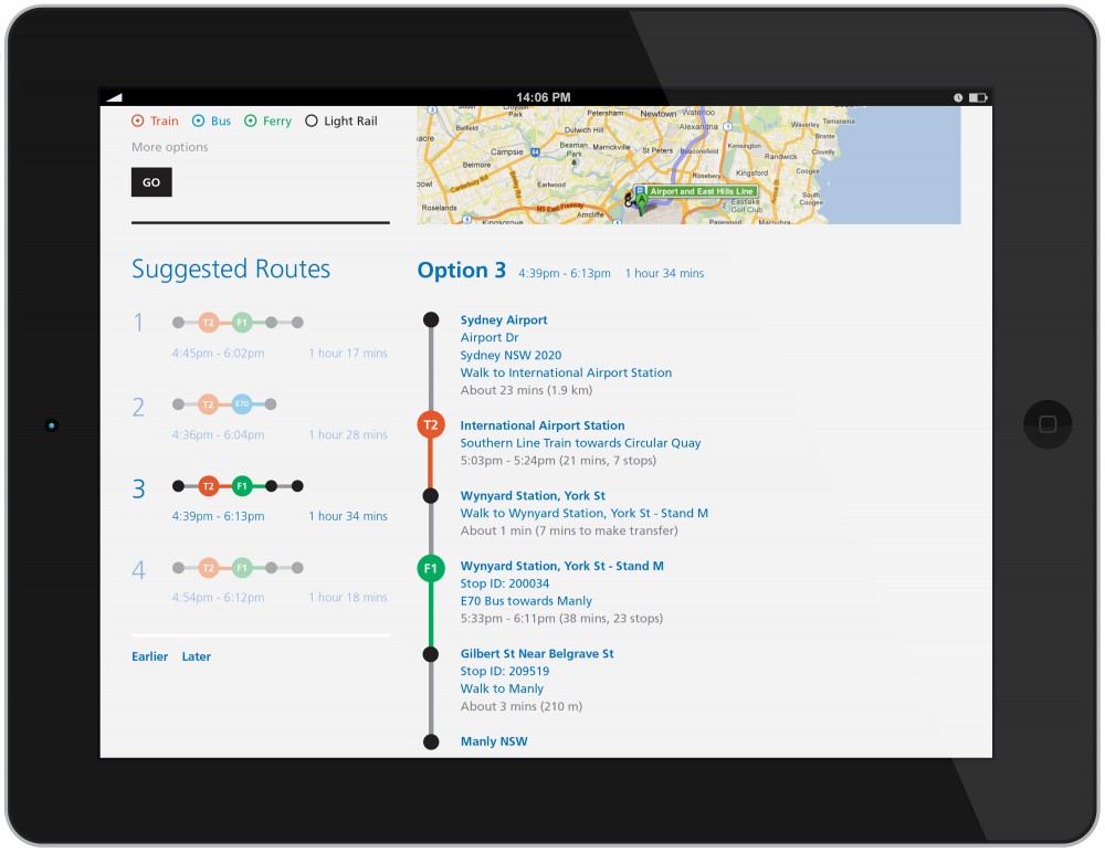 NSW Transport Website concept 2